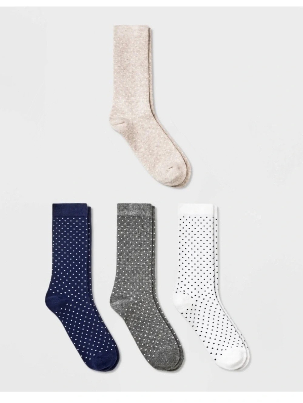 a new day Women's Polka Dot Sock Set - Navy, Gray, White & Beige
